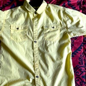 Yellow button up Calvin Klein shirt